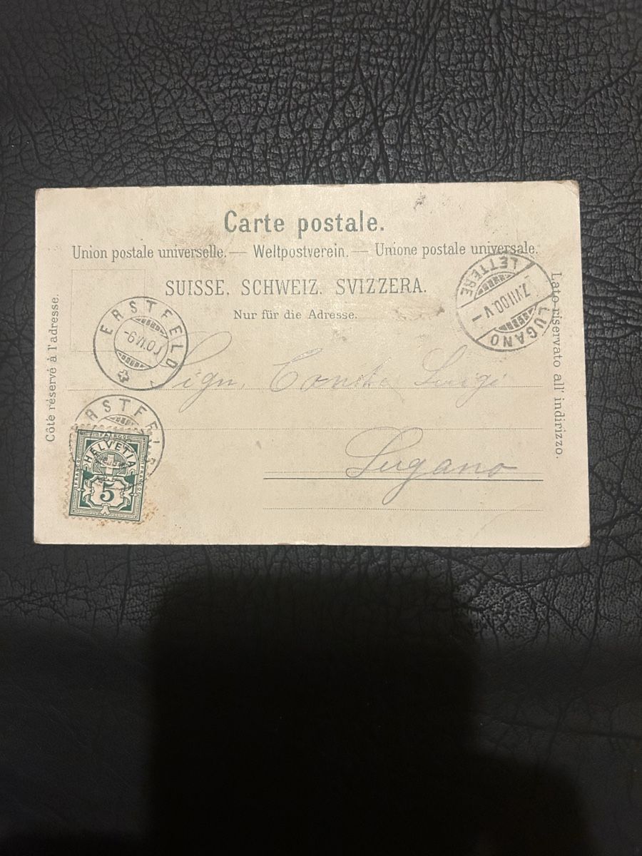 Ansichtskarten: Gruss aus Erstfeld 1900 – Gebraucht aus Breganzona von Milesbo 1