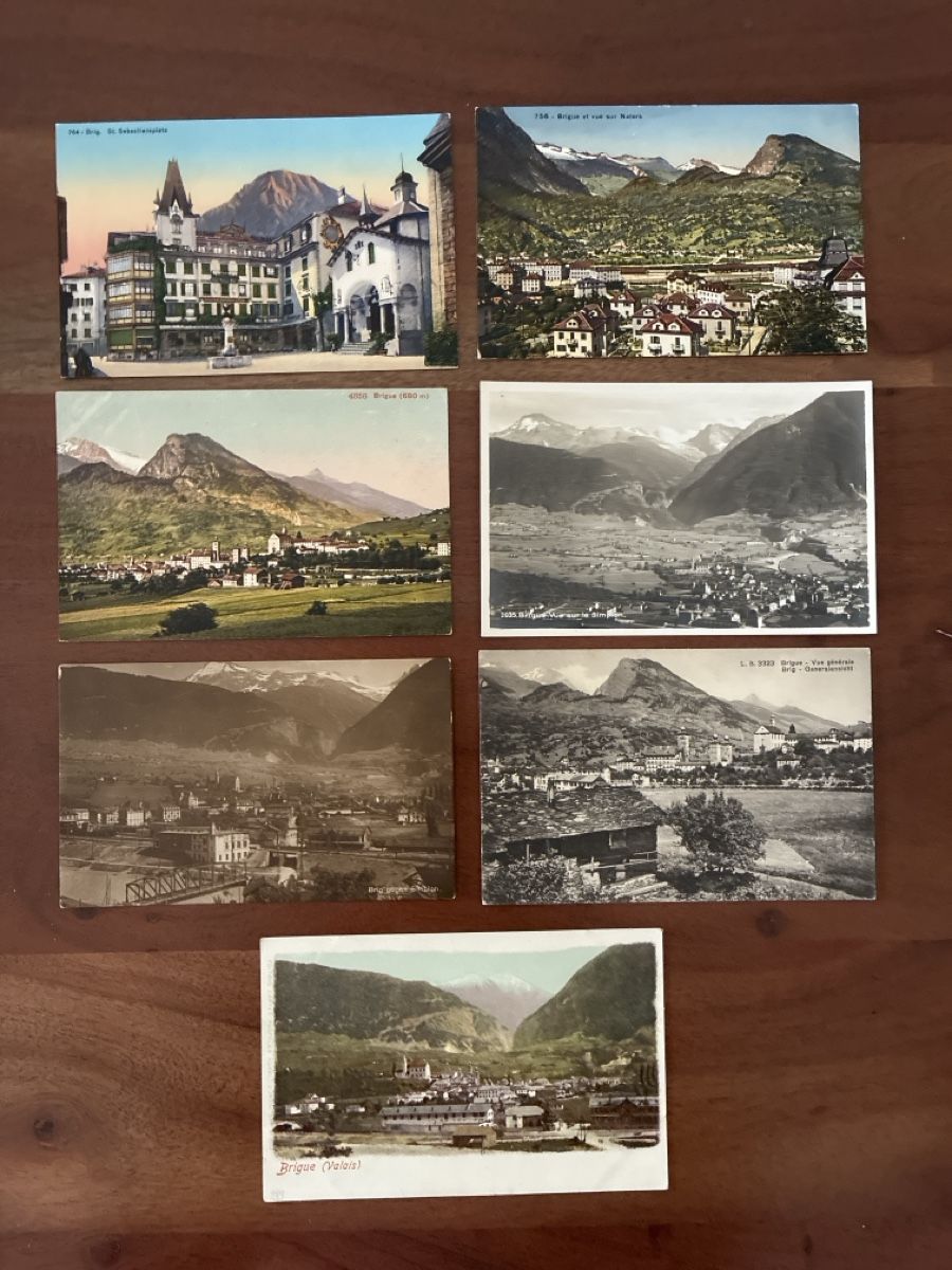 Cartoline postali: 14 Ansichtskarten Schweiz von Brig VS – Usato da Oftringen venduto da Cla.vD.74