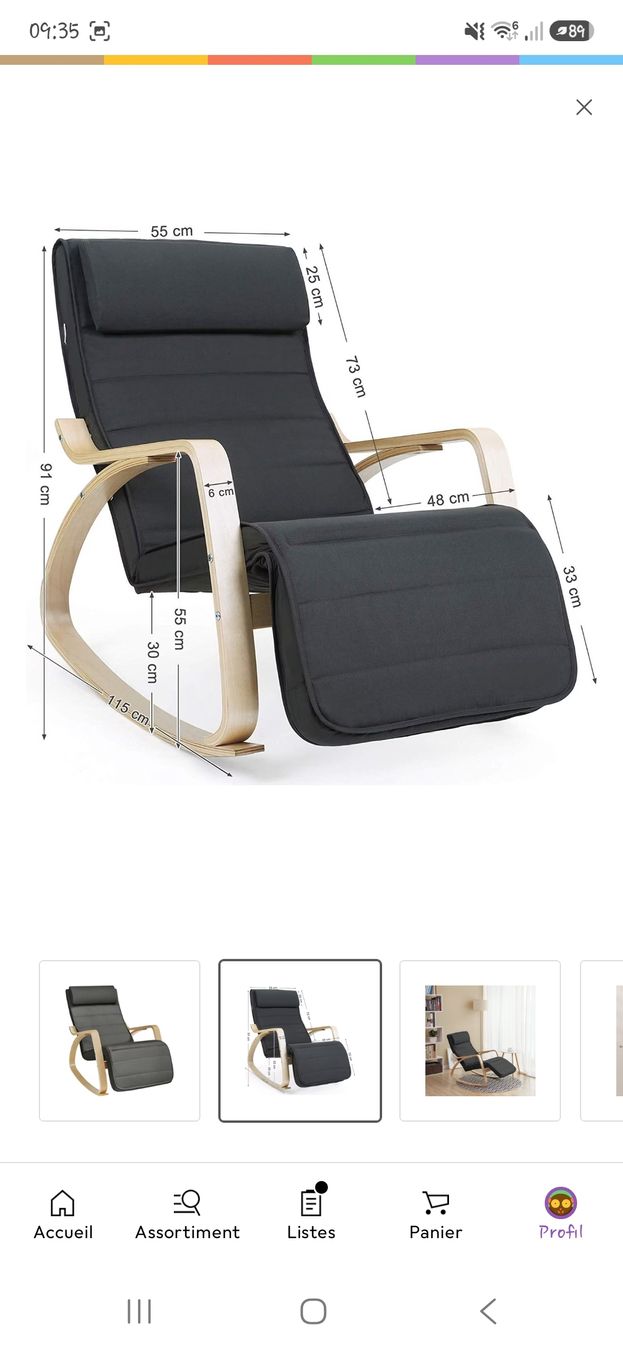 Sessel: Fauteuil à bascule Songmics – Gebraucht aus Prez-vers-Noréaz von Gaia18