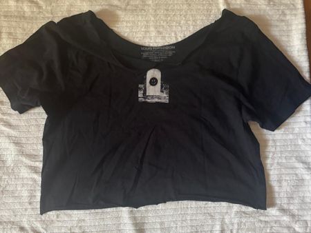 Schwarzes Louis Tomlinson Crop T-Shirt