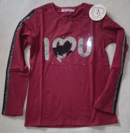 T-shirt manches longues botdeaux neuf avec étiquette 14 ans