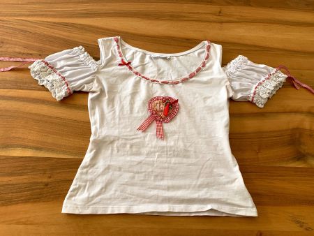 Stockerpoint raffinierte Dirndl Bluse/T-Shirt Carmenärmel 38