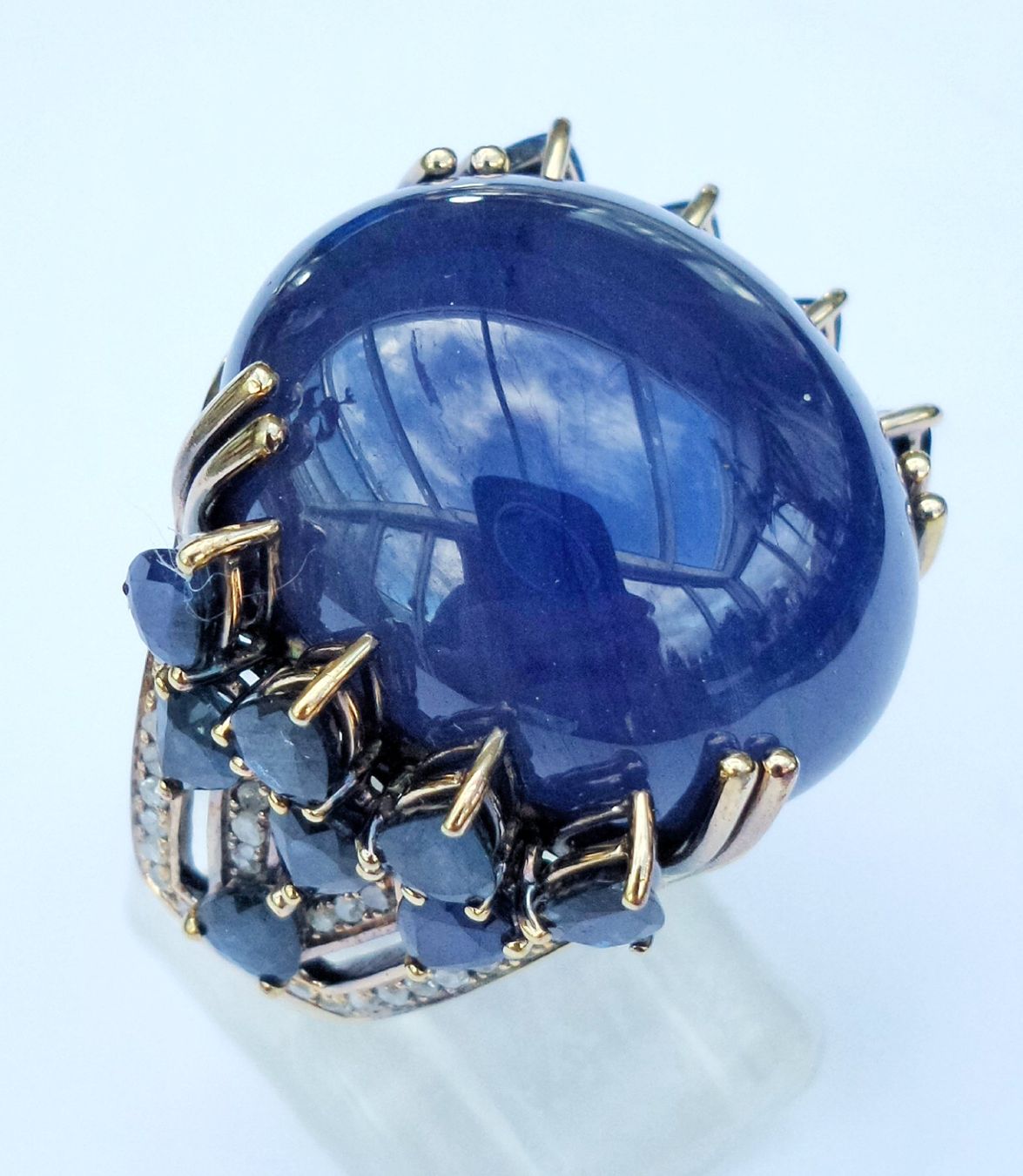 Anelli: Damenring Saphir & Chalcedon Silber vergoldet – Nuovo (secondo la descrizione) da Zürich venduto da Bieter04 3