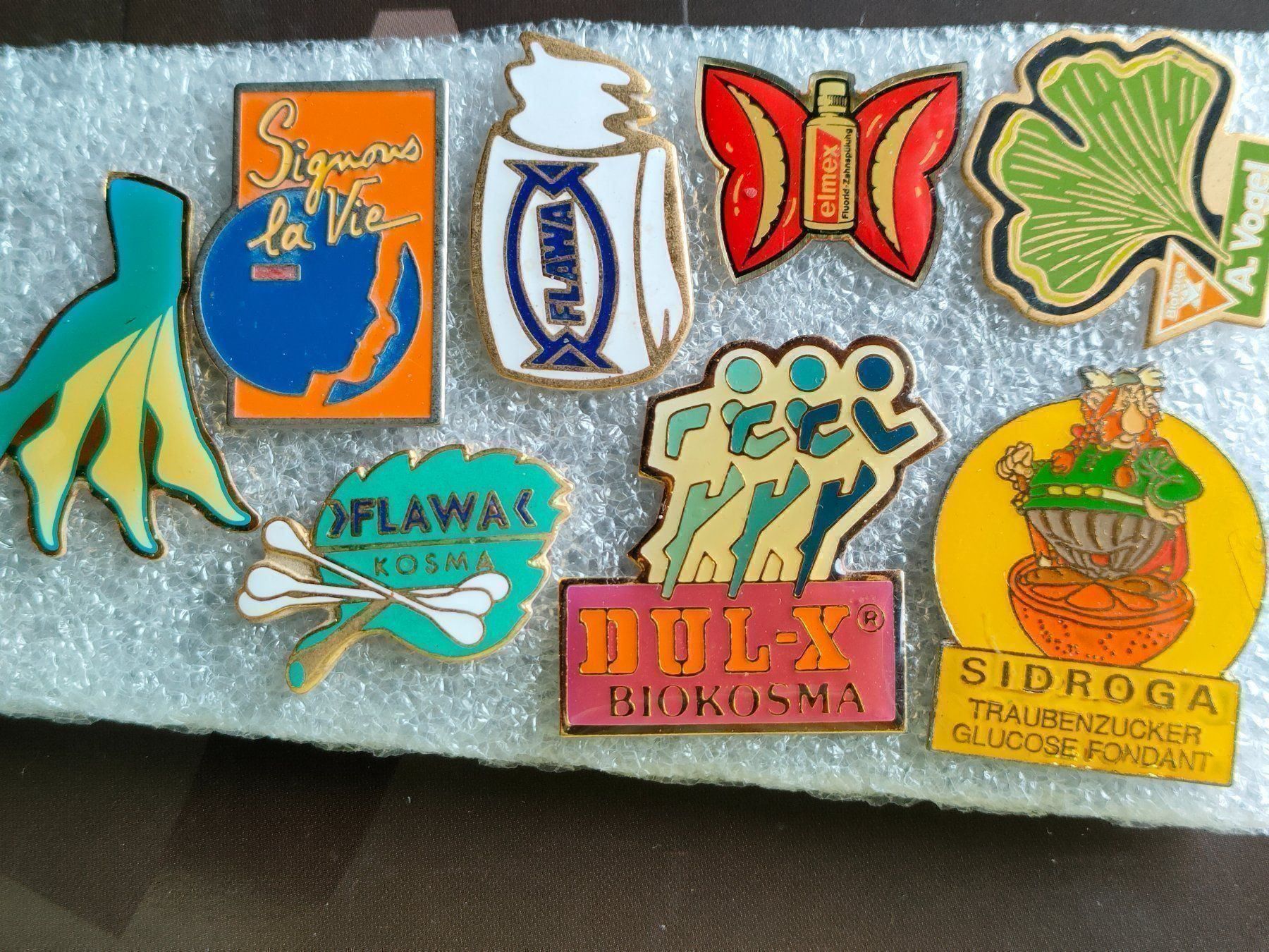 Placchette & Badge: Pin/Apotheke/Vogel/Dul-x/Sidroga/Elmex – Usato da Brugg AG venduto da Mashaba 5
