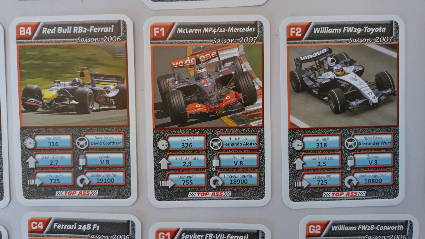 Spiele: TOP ASS Auto Quartett - Formel 1 / 32 Karten ab Fr. 1.- – Gebraucht aus Bellach von JingleJerry 6