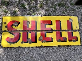 XXL Shell Emaill Werbeschild Sammlungsobjekt