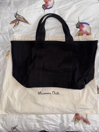 Massimo Dutti Tasche Shopper Canvas schwarz neuwertig