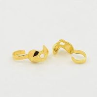 10 Quetschkalotten vergoldet  9x3mm
