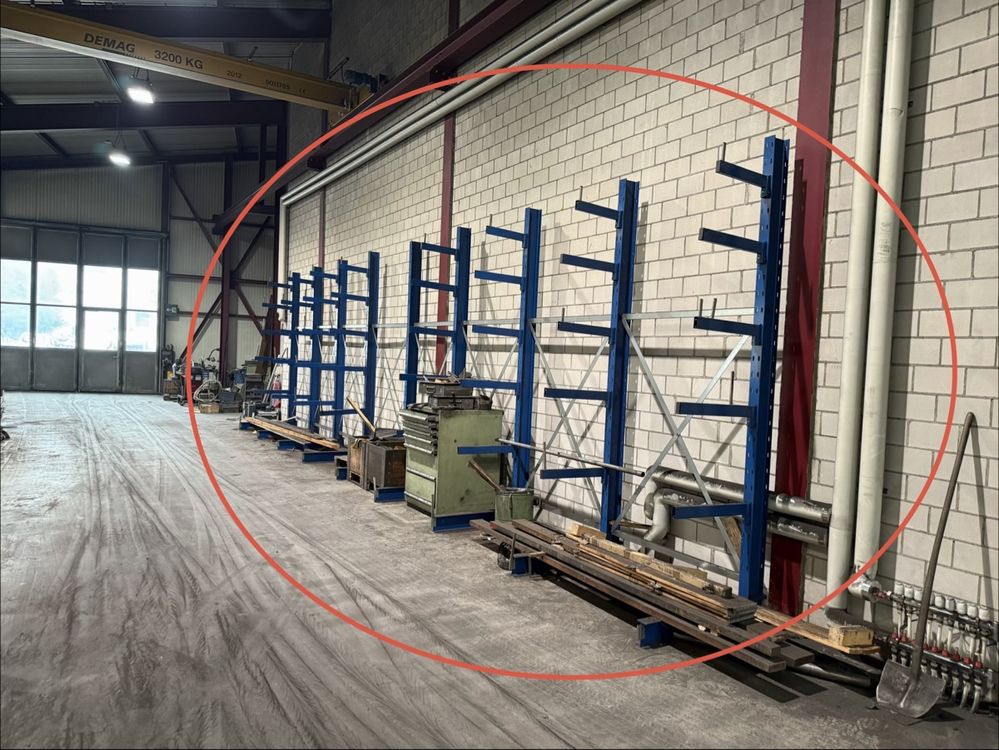 Kragarmregale Handbedient KHX 3000, H: 2.000 mm, B: 1065 mm