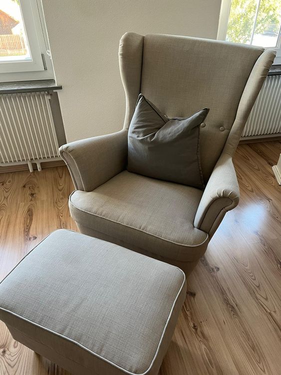 Stramndmon Ikea Ohrensessel inkl. Fussablage / Gebraucht Kaufen auf