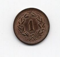 (944) Schweiz, 1 Rappen, 1877, top stgl