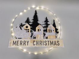 Hänger 30 LED XMAS Dorf Warm weiss