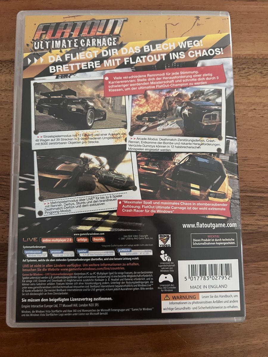 Giochi: Flatout Ultimate Carnage PC Spiel – Usato da Fällanden venduto da raf-wpf 1