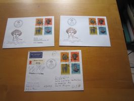 PP 1975 FDC gelaufen nach USA Marke auf Hinterseite