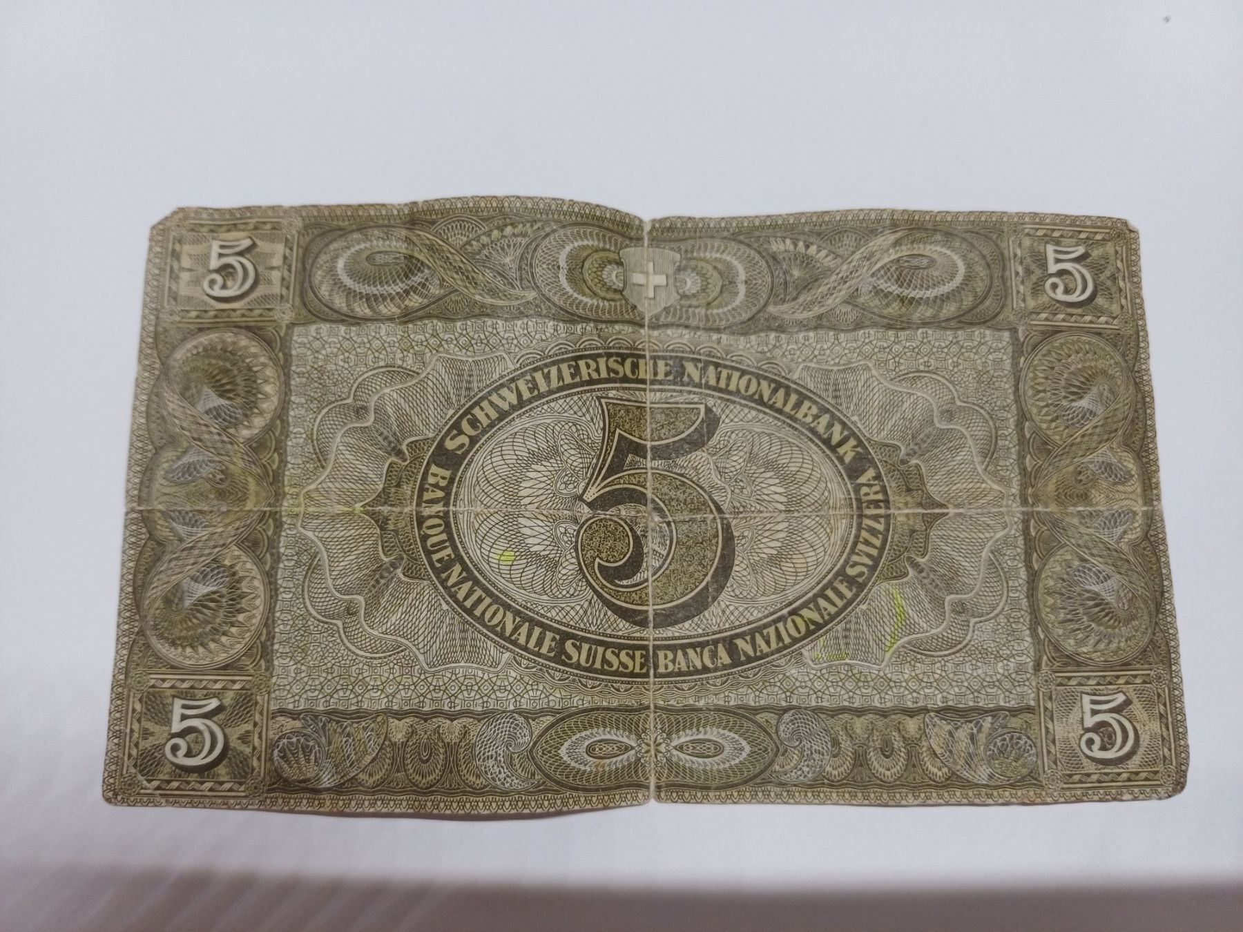 Banconote: Schweizer Note 5 Franken 1951 - Rarität! – Usato da Buchs AG venduto da Cheap7 1