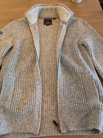 Superdry Premium Knit Strickjacke Herren S grau