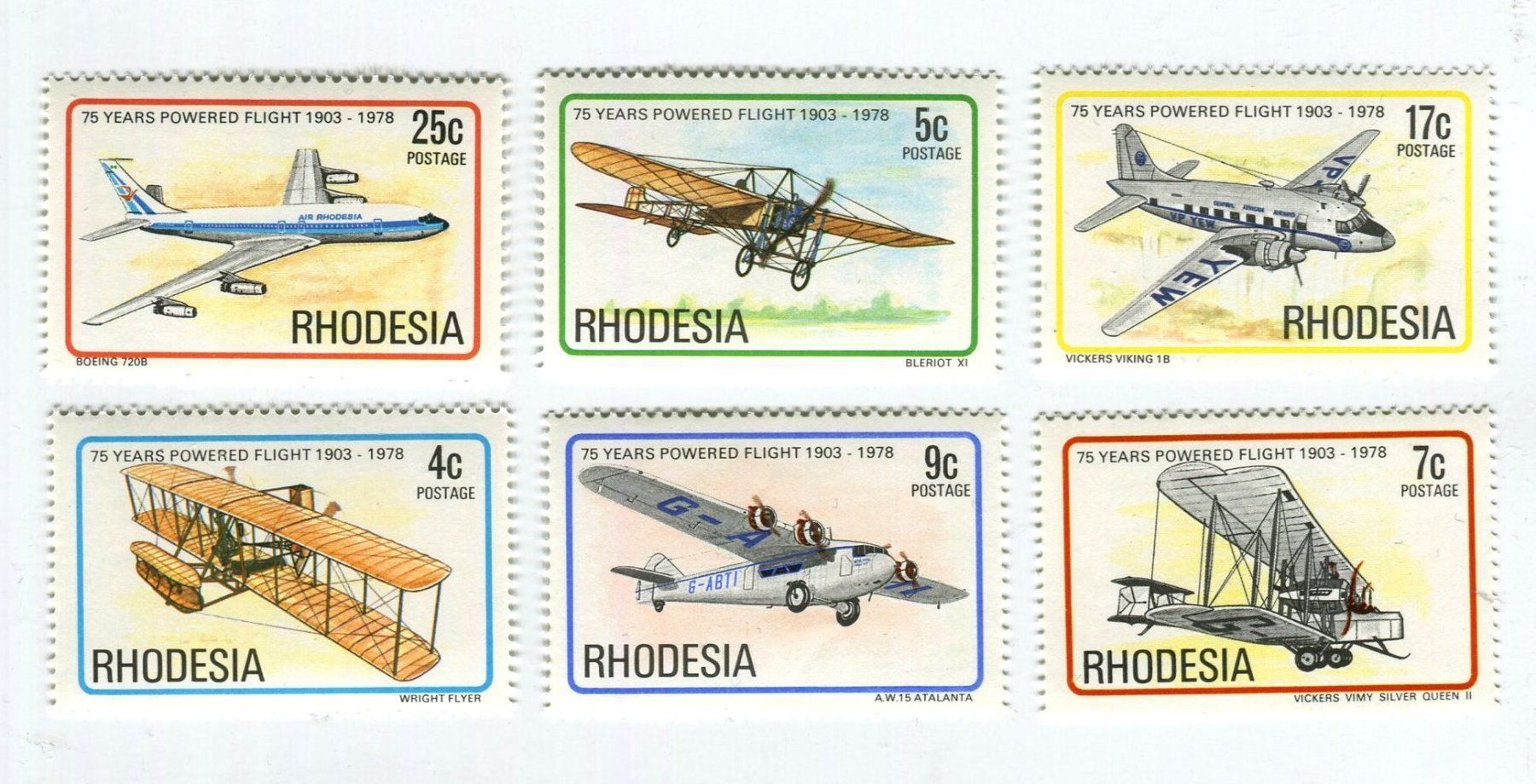 Alle Briefmarken: Briefmarken "Flugzeuge". Rhodesien. – Neu und originalverpackt aus Basel von Butsch5