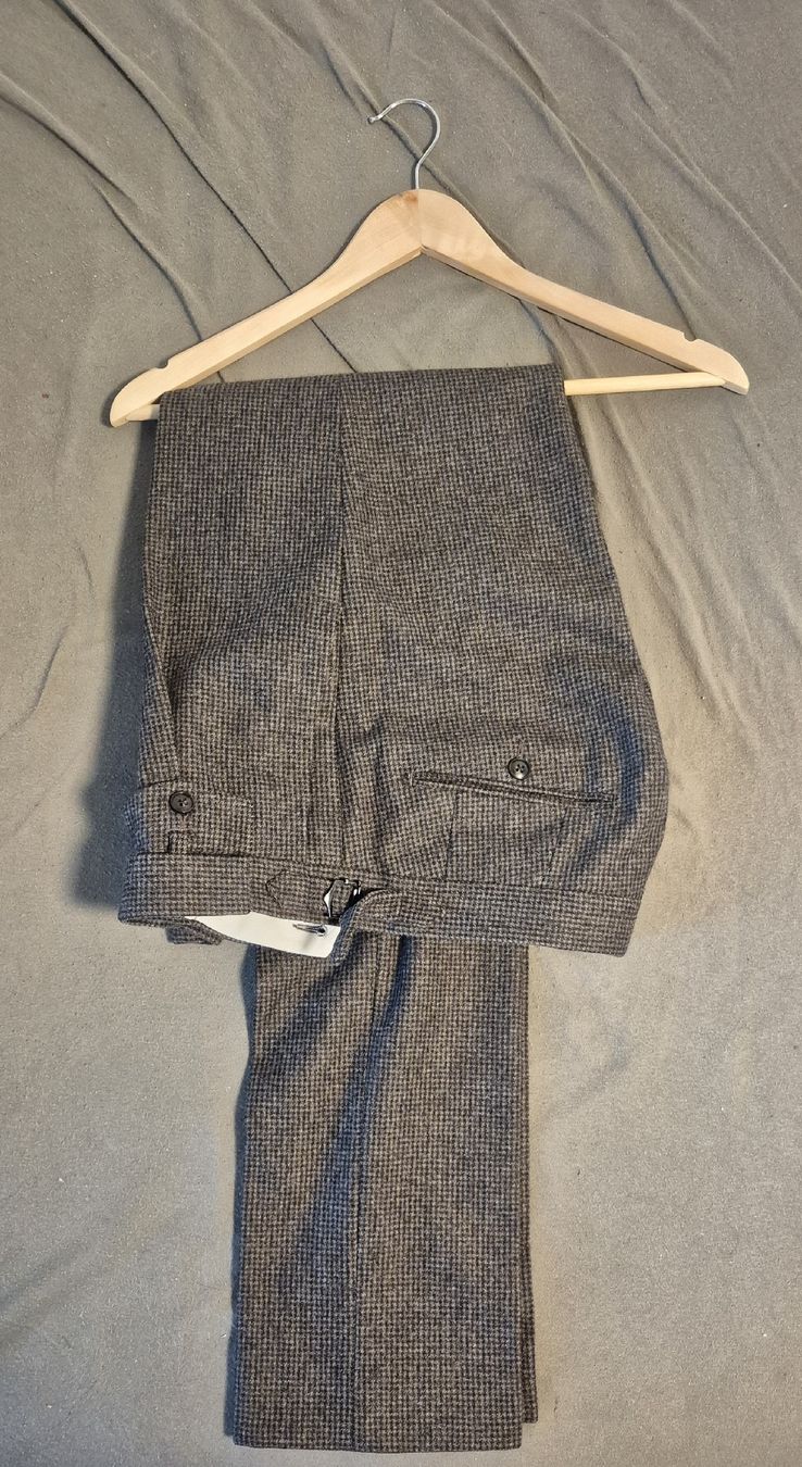 Suitsupply Pantaloni: Suitsupply 48  Flannel Houndstooth Brown Trousers – Nuovo (secondo la descrizione) da Zürich venduto da oli_7gjd 1