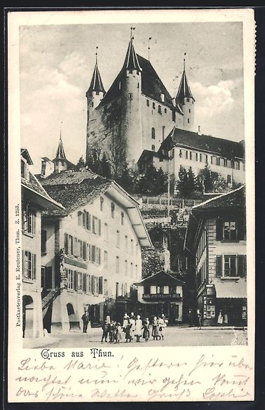 Cartoline postali: Thun, Strassenpartie mit Geschäften und – Usato da Berlin venduto da bartko-reher