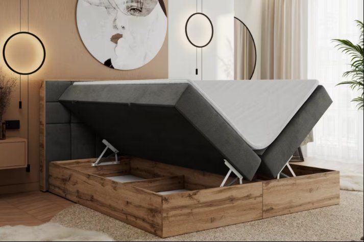 Lits: BOXSPRINGBETT mit EICHENUMRANDUNG 180CM H3 INKL TOPPER -50% – Neuf avec emballage d'origine à Recherswil par Moebel_Outlet 1