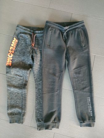 2er Set Jogginghosen schwarz grau 128
