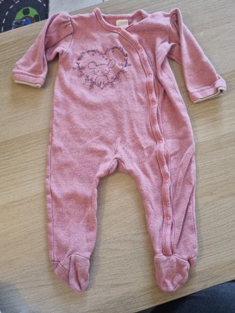 Baby Schlafanzug rosa mit Maus Motiv, Grösse 68