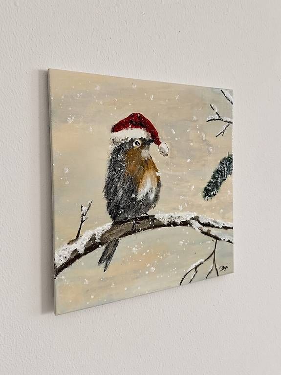 Gemälde: Acrylbild: Der kleine Weihnachtsbote – Neu (gemäss Beschreibung) aus Safenwil von car_nlh6 2