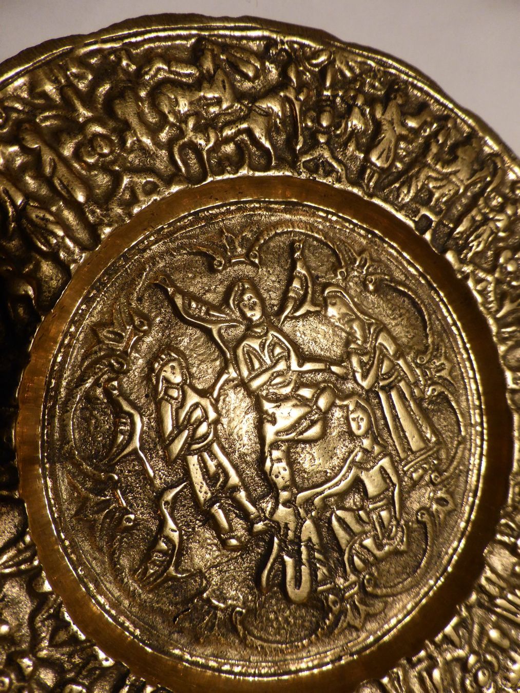 Piatti: EINZIGARTIGER-MEXIKANISCHER -AZTEKEN -TELLER-11,5 CM-MESSING – Usato da Zürich venduto da tritonis 8