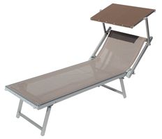 Gardeko Sonnenliege taupe Gartenliege Strandliege Italien