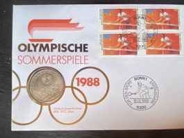 Numisbrief mit Silbermünze Olympiaden München 1972