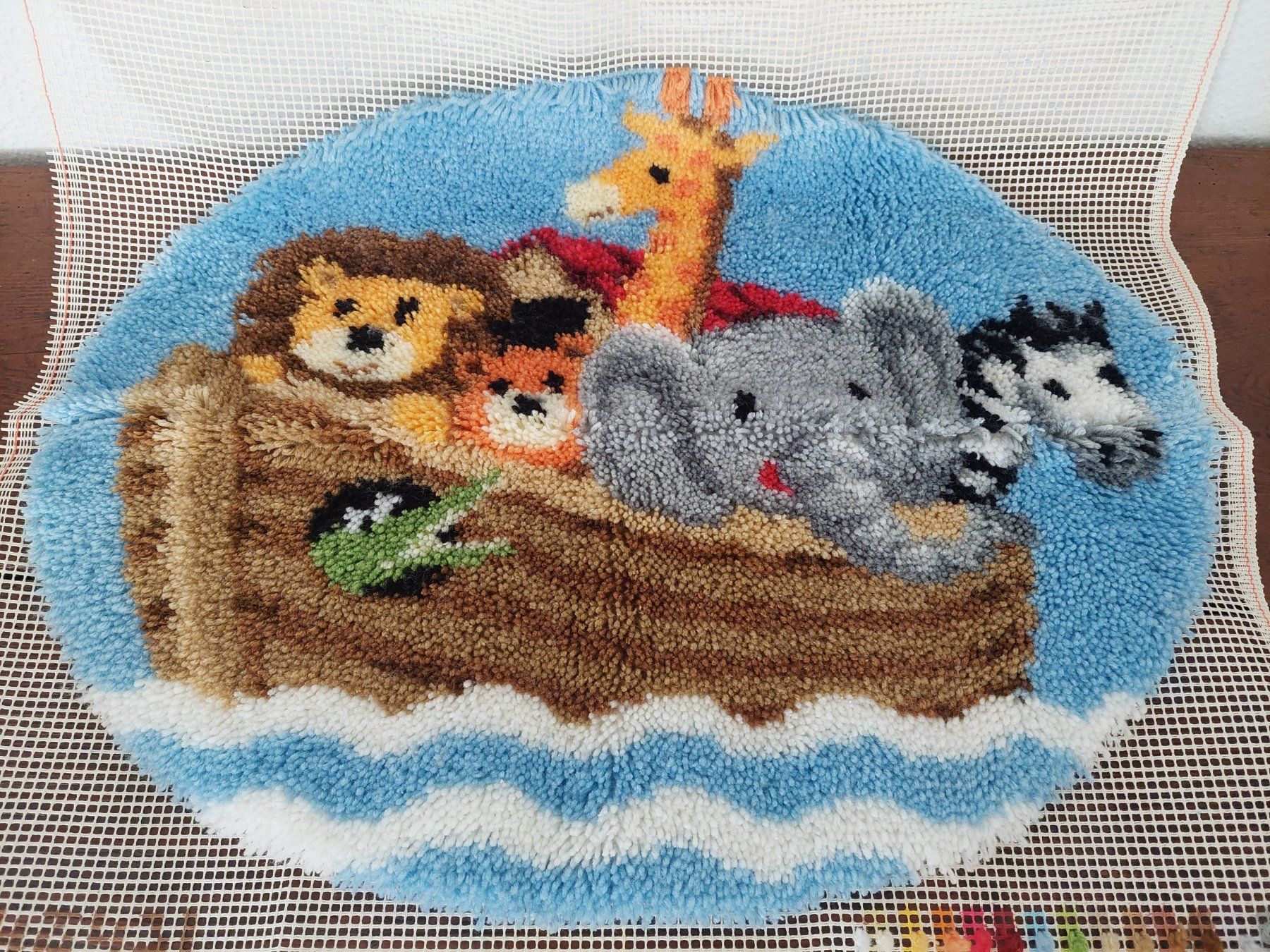 Teppiche: Kinderteppich geknüpft, Arche Noah, angefangen – Gebraucht aus Möhlin von Kecksli