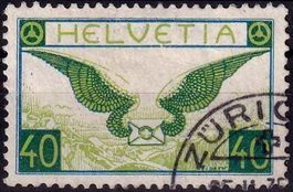 1929, Flugpostmarke Nr. F15, von ZÜRICH, fehlerfrei.