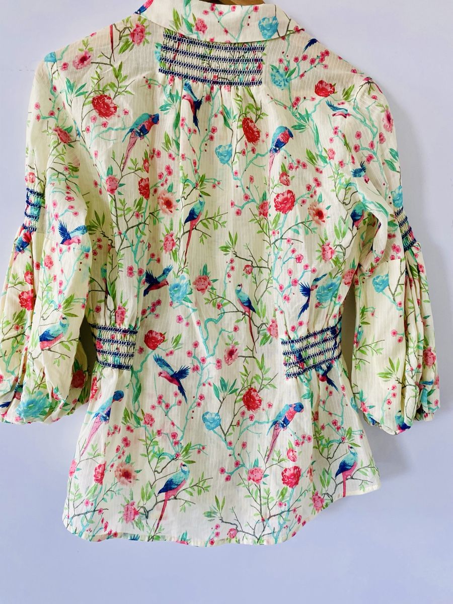 Camicette: Bluse Motiv Blumen Vögel 38-40 – Nuovo (secondo la descrizione) da Herrenschwanden venduto da Cate67 1