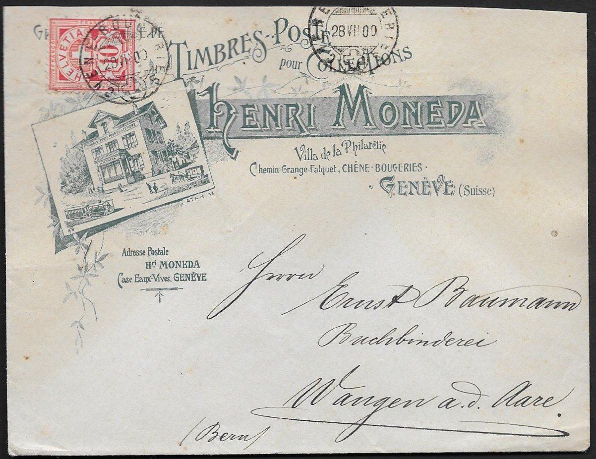 Tutti i francobolli: 1900 Brief Litho illust. Timbres Post Chéne-Bougeries ab 1.- – Usato da Zürich venduto da Zueri50