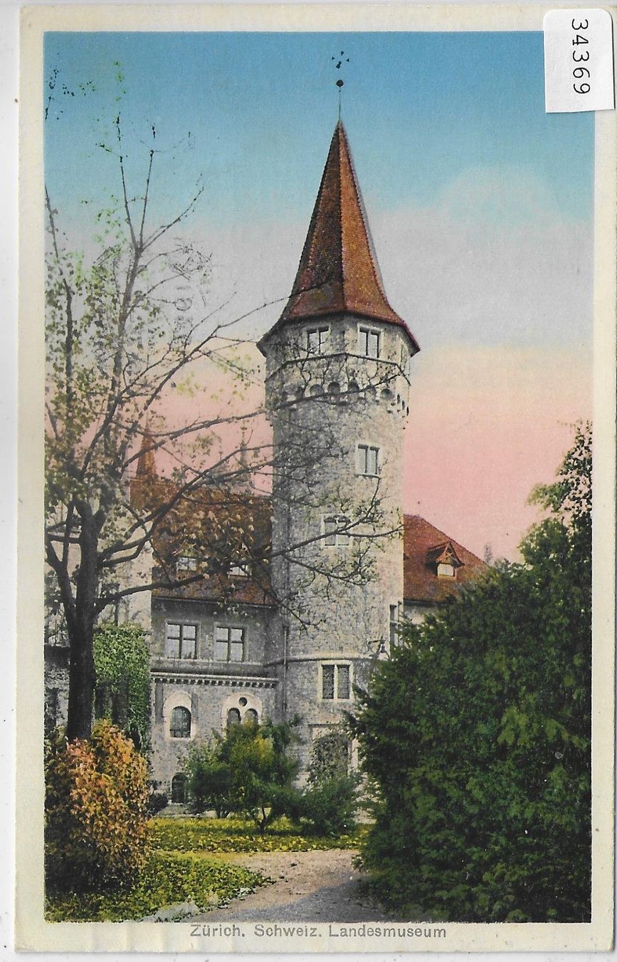 Cartoline postali: Zürich - Schweiz. Landesmuseum - Litho – Usato da Ettingen venduto da Kartenplanet