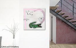 Krokodil Love Urban Pop Art Kunst Bild Modern Art Leinwand