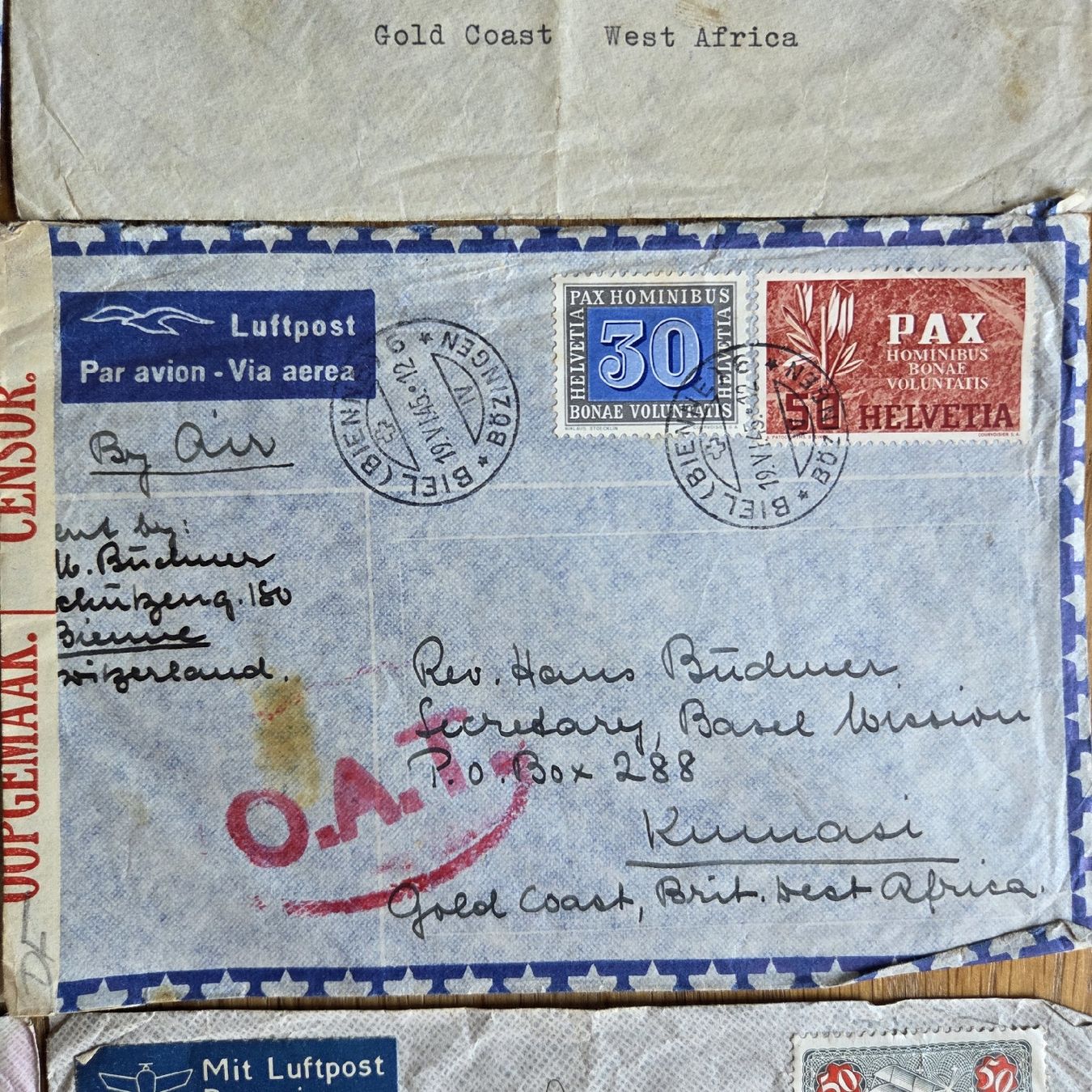 Tutti i francobolli: 6 Tolle Luftpost Briefe nach Afrika – Usato da Stans venduto da  4