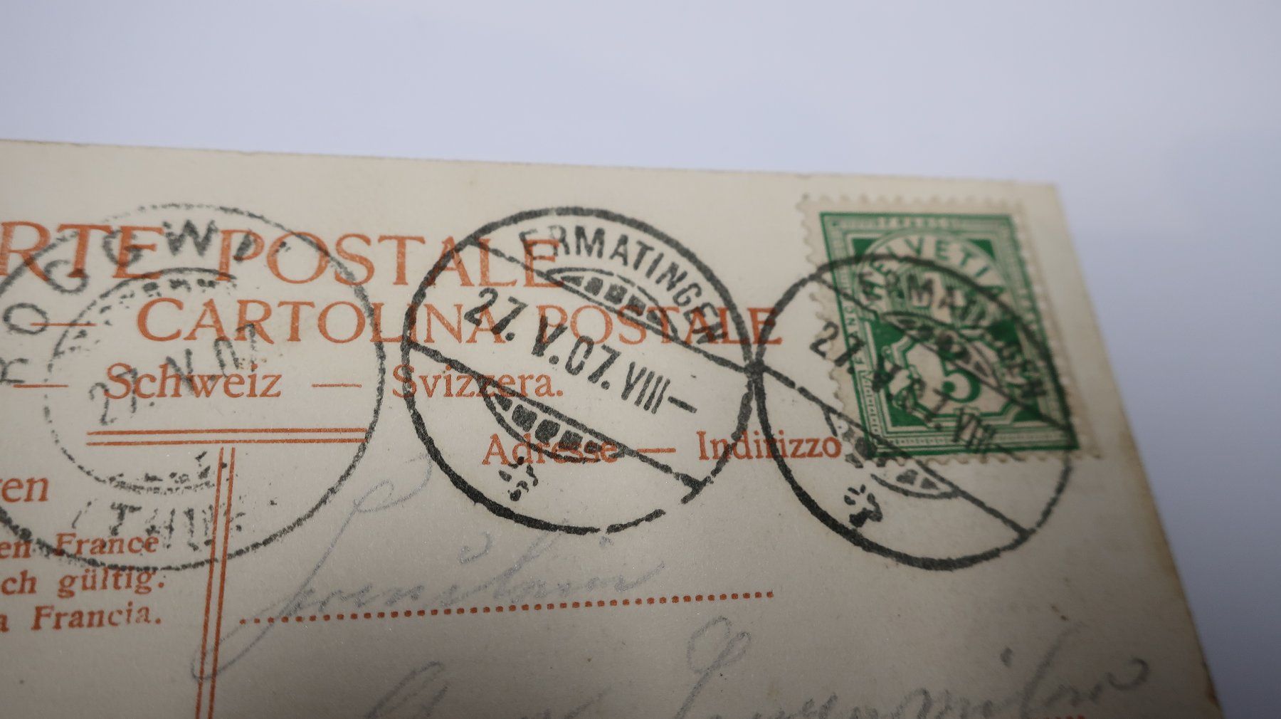 Cartoline postali: Arenenberg mit Reichenau  1907 – Usato da Cormoret venduto da Pascalll2001 5