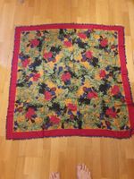 Foulard rot mit Blumenmuster 116 x 116