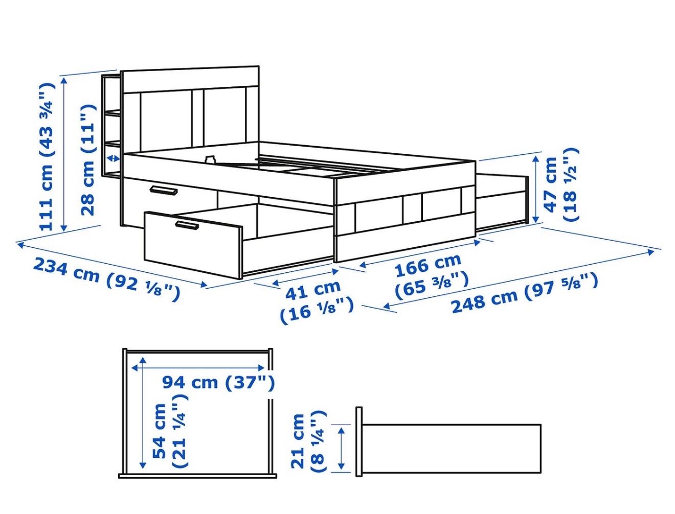 Ikea Betten: Doppelbett weiss mit Matratze – Gebraucht aus Niederwangen BE von lua_xy5n 3