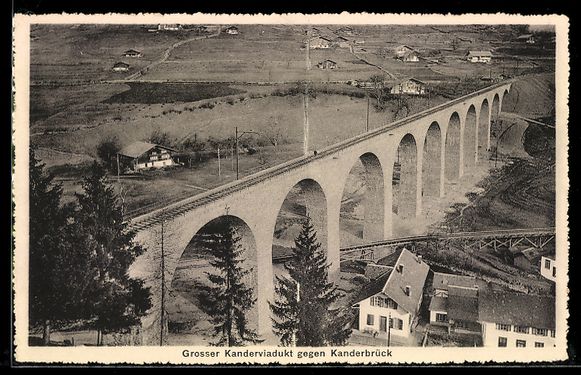 Cartes postales: AK Frutigen, Kanderviadukt gegen Kanderbrück – D'occasion à Berlin par bartko-reher