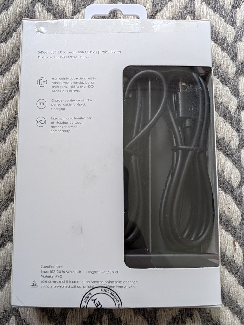 Aukey Kabel: Aukey 3-Pack USB 2.0 to Micro USB - 1.2 m  – Neu (gemäss Beschreibung) aus Oberwil-Lieli von stefim 1