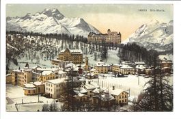 Sils-Maria (GR) Engadin - Dorfpartie mit Hotels - um 1915