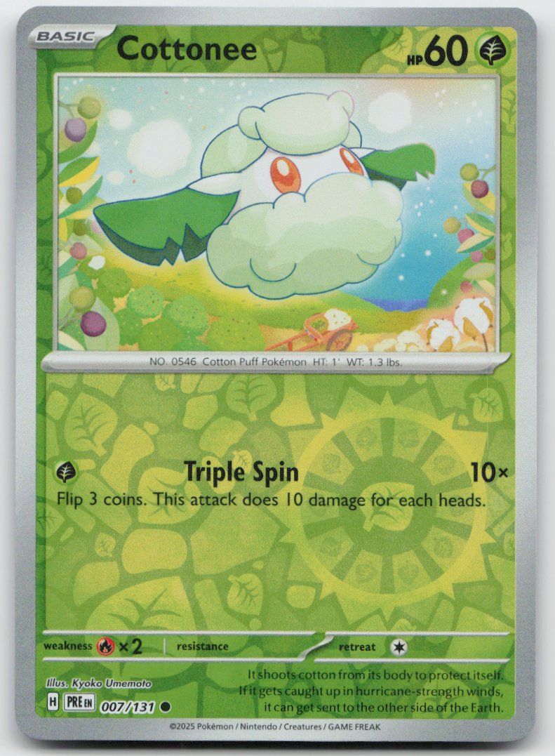 Pokémon Sammelbilder & Trading cards: Pokemon Cottonee Reverse 007/131 PRE EN 2025 – Gebraucht aus Lugano von VlaseCard