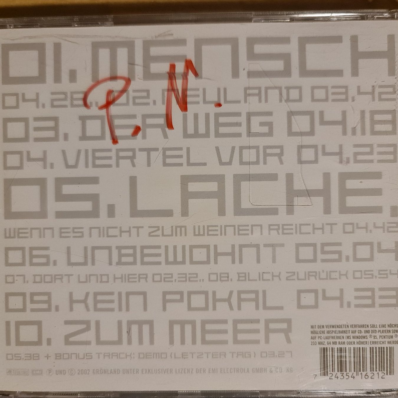 CD: Herbet Grönemeyer - Mensch CD – Usato da Dintikon venduto da Vexi 1