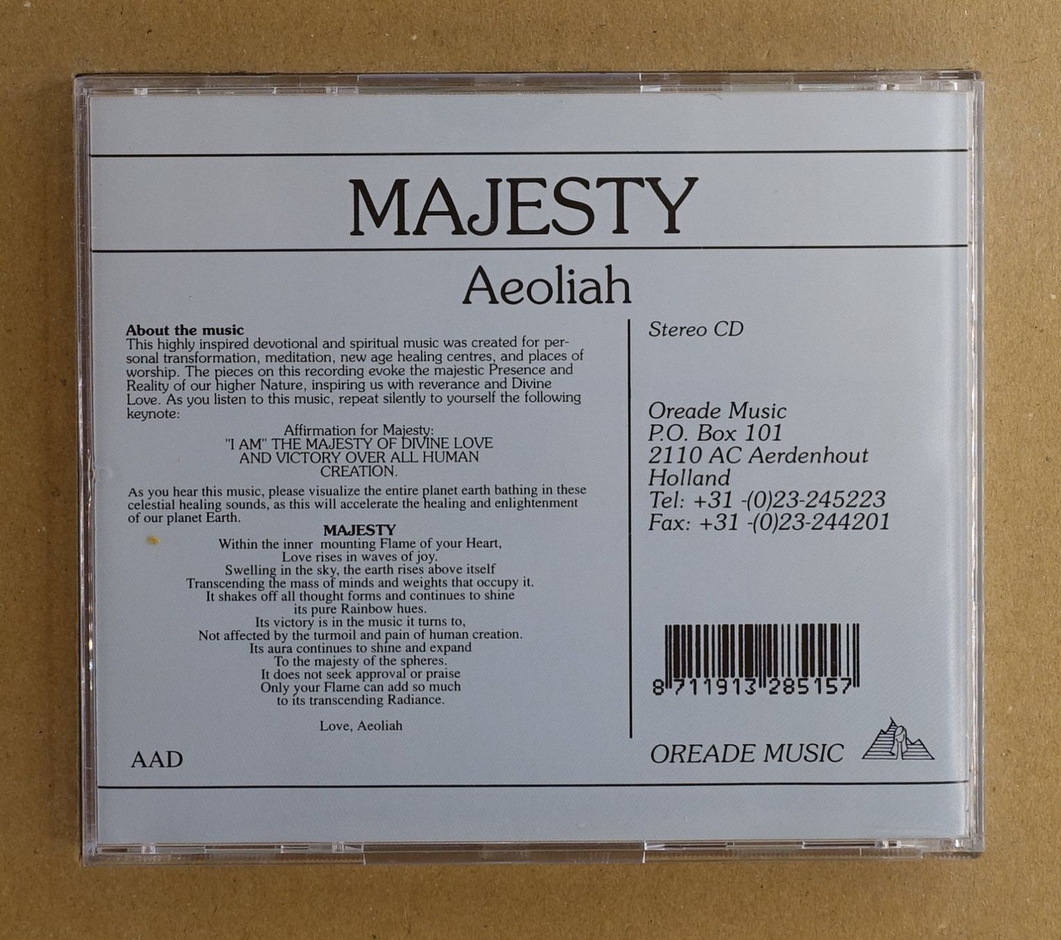 CD: Aeoliah – Majesty - T4 – Usato da Sessa venduto da discoverymedia 1