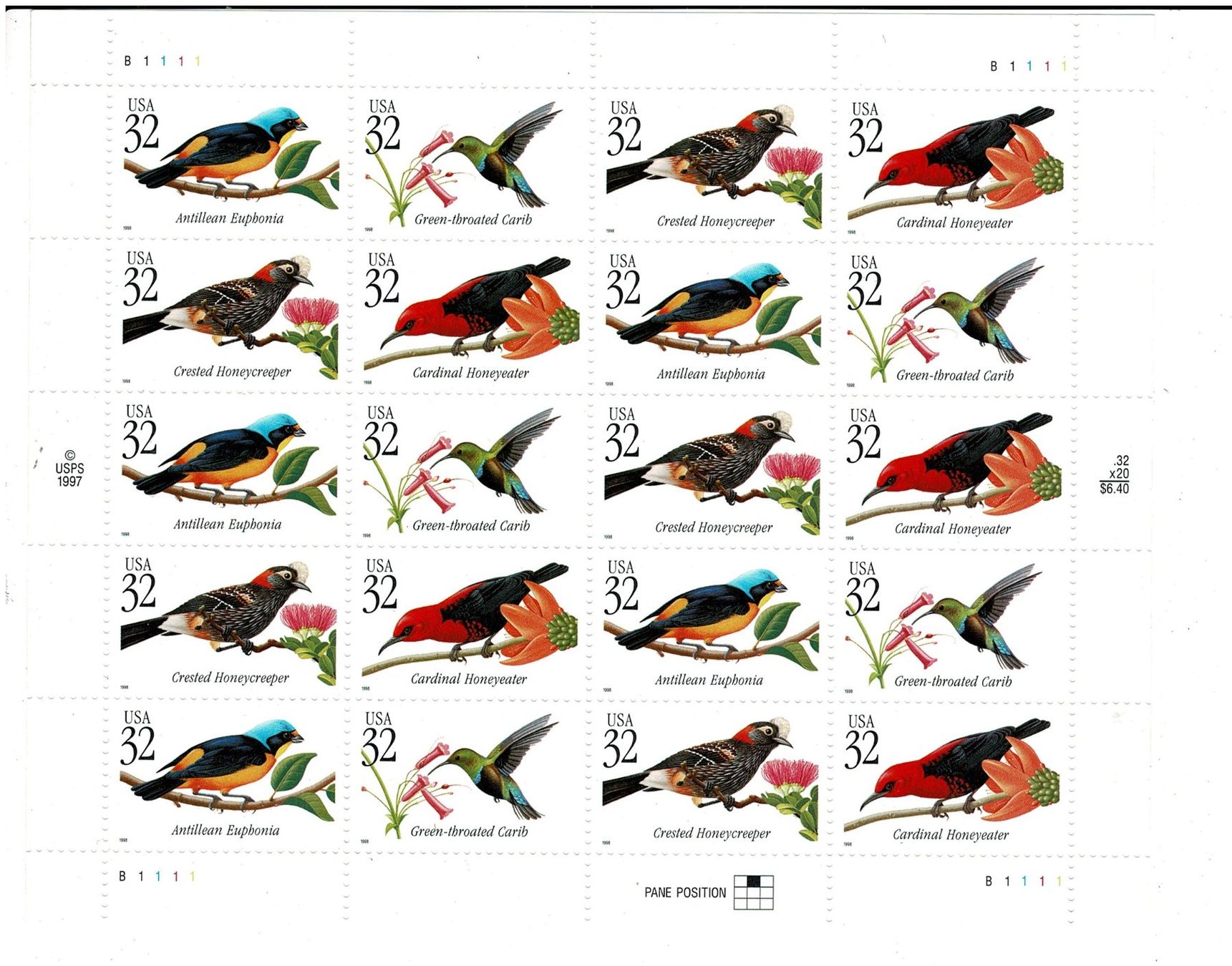 Alle Briefmarken: Schöne Singvögel 1 KB ** – Neu (gemäss Beschreibung) aus Lausanne von Whorvath