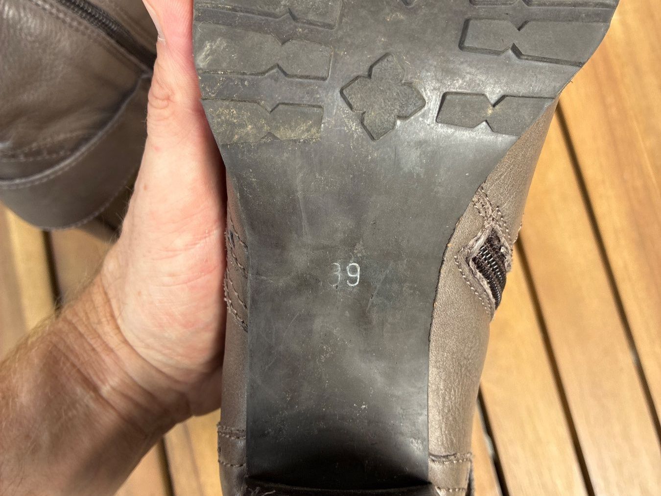 Damenschuhe: Stiefeletten Leder braun-grau Grösse 39 gebraucht – Gebraucht aus Guntershausen von Gloominati 4