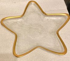 Glasschale, mittelgross, goldfarbiger Rand, Neu!