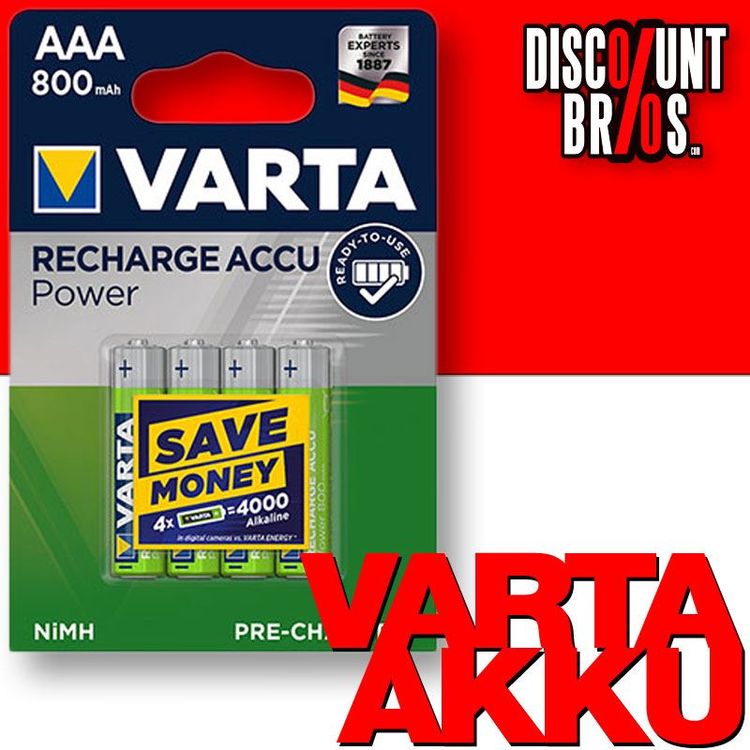 Piles rechargeables AAA-HR3 800mAH x 4 VARTA